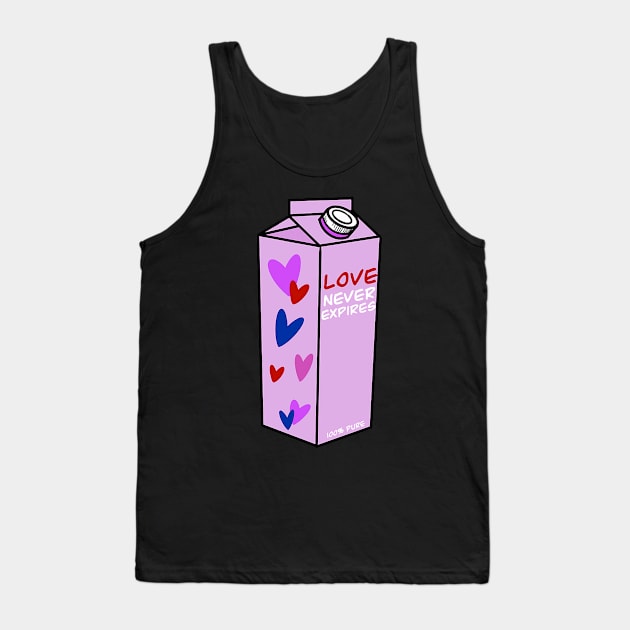 Love never expires Valentine’s Day milk carton Tank Top by jadolomadolo